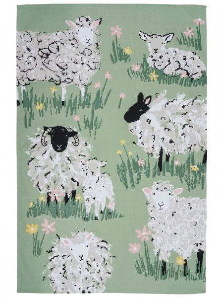 Baumwoll-Geschirrtuch | Flauschige Schafe