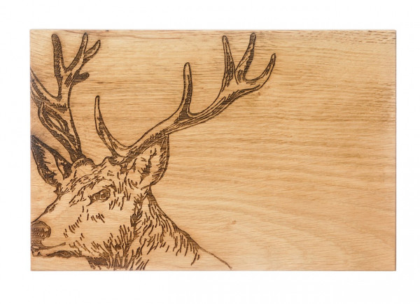 Servier- und Schneidebrett, Motiv Hirsch