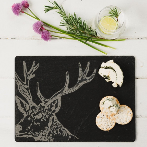 Hirsch | Käseplatte aus Schiefer