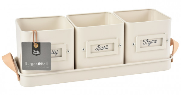 Kräutertöpfe 3er-Set, cream