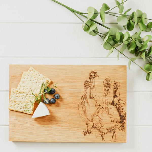 Gänse | Schneide- & Servierbrett aus Eiche