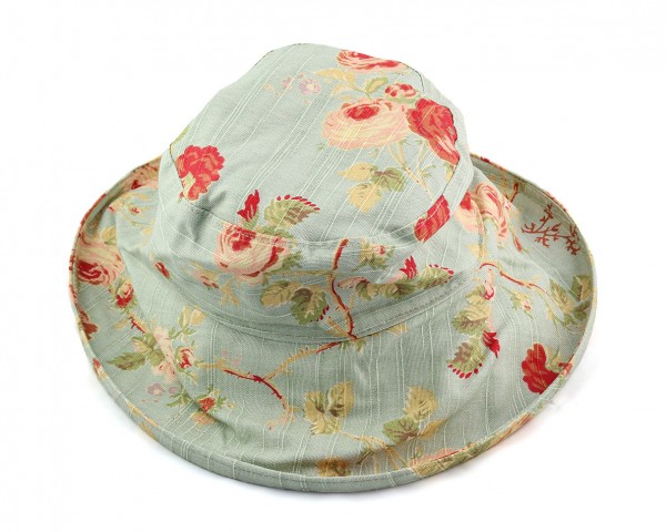 Leinenhut floral blau