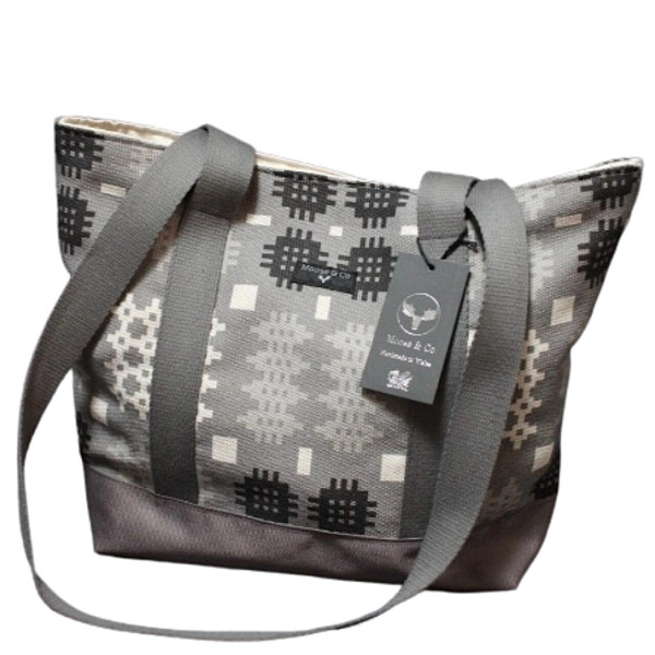 Schultertasche | walisische Taisserie | Grau | von Moose & Co. | Wales