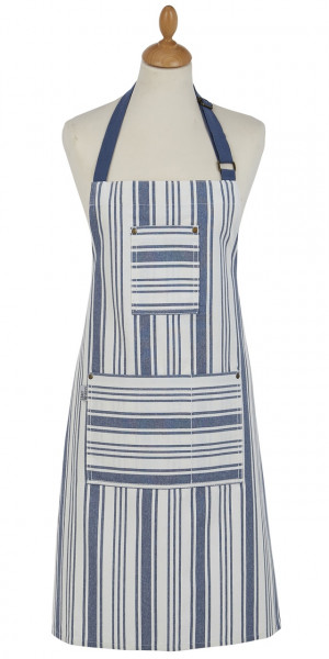 Ulster Weavers Baumwollschürze | Jeansblau gestreift