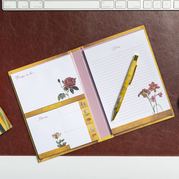 Haftnotizen-Mappe | Redoutè - Blumenaquarelle