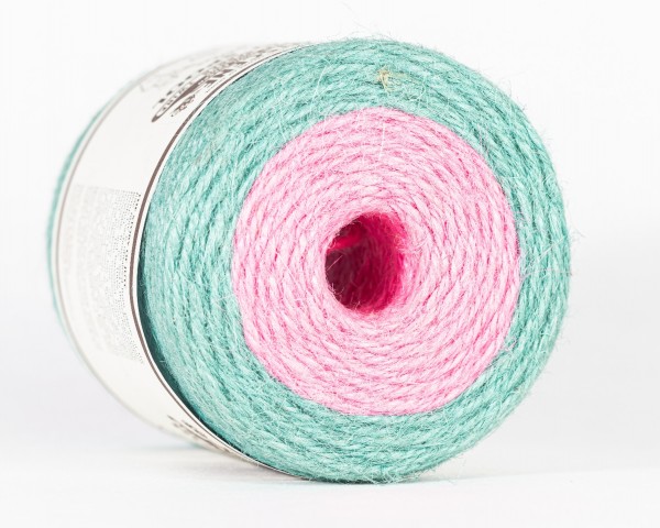 DUO-Jutespule Türkis/Pink