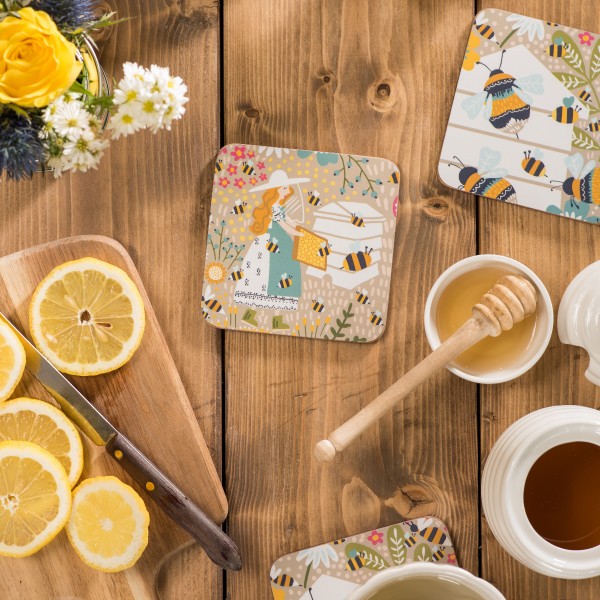 4er-Set Untersetzer, Design Bienenfreundin - von Ulster Weavers