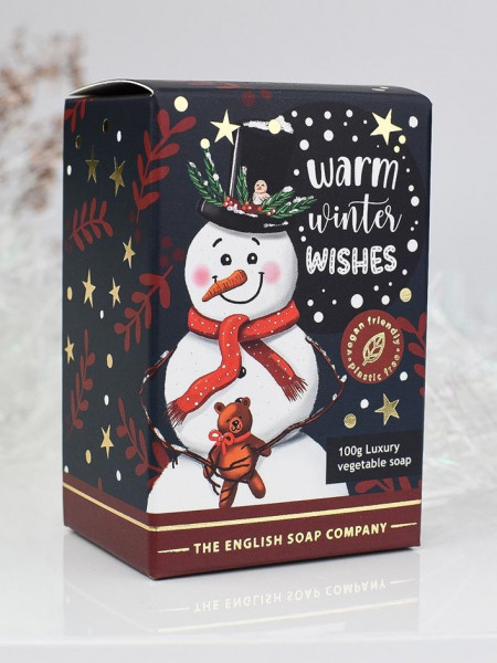 Festliche Seife Schneemann | "Herzliche Winterwünsche!"