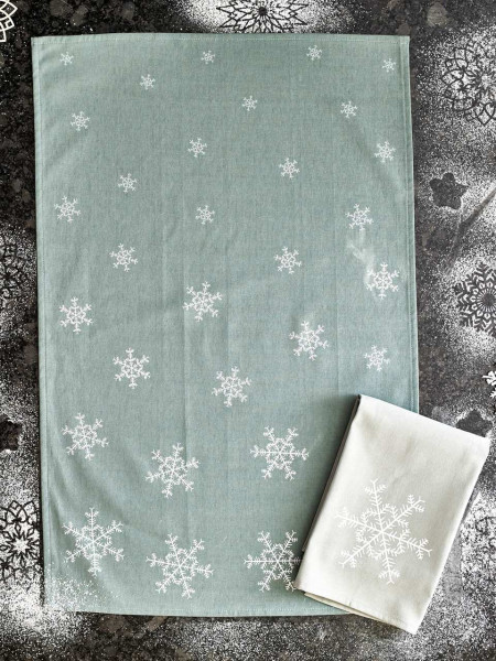 Winter-Geschirrtücher Schneeflocke | 2er-Pack