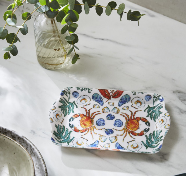 Kleines Serviertablett Shellfish - Meeresfrüchte | von Ulster Weavers