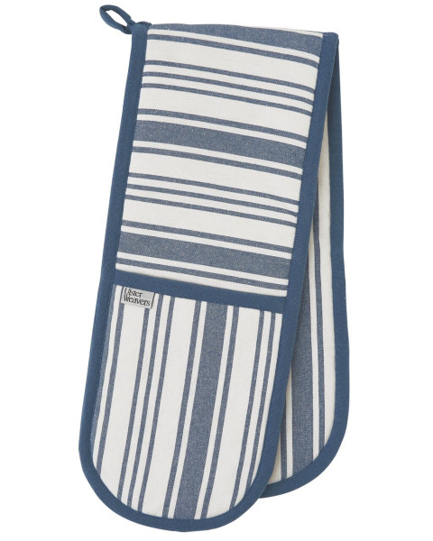Jeansblaue Streifen - Denim Stripe | Backofenhandschuh von Ulster Weavers