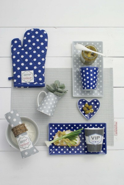 Krasilnikoff Punkte-Kollektionen blau und grau