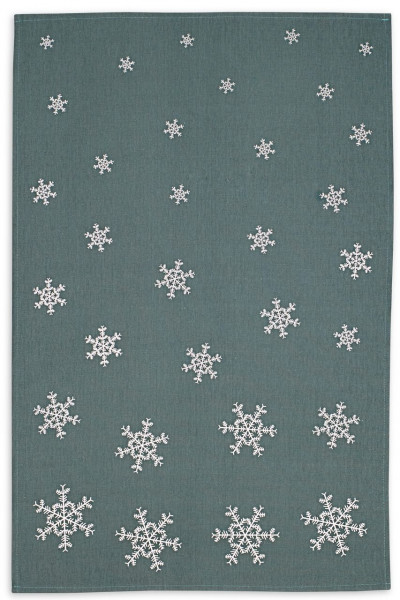 Geschirrtuch Schneeflocke, Eis-Grün