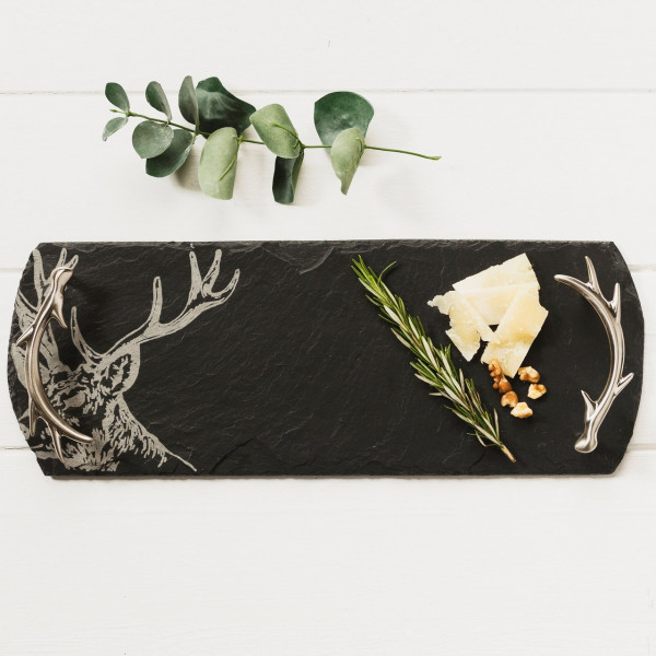 Hirsch | Serviertablett aus Schiefer, klein