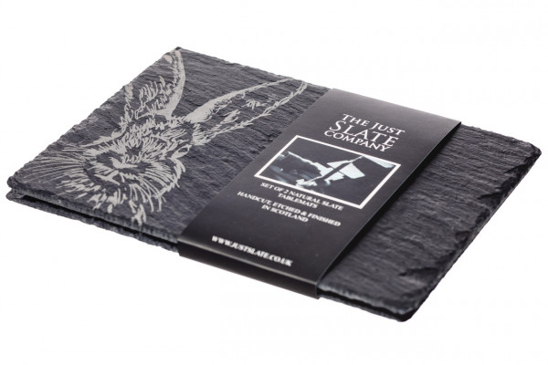 2-er Tischset Motiv Hase | mit Banderole The Just Slate Company