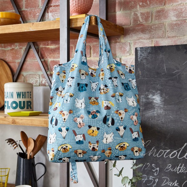 faltbarer Einkaufsbeutel, Design Hundegesichter - von Ulster Weavers