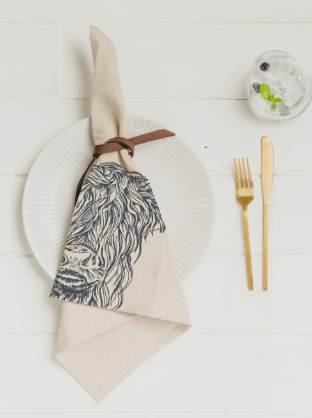 Servietten Highland Cow | 4er-Set | Leinen 50/50