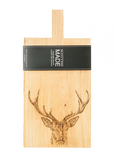 Großes Servierbrett mit Griff, Motiv Hirschprinz | Scottish Made