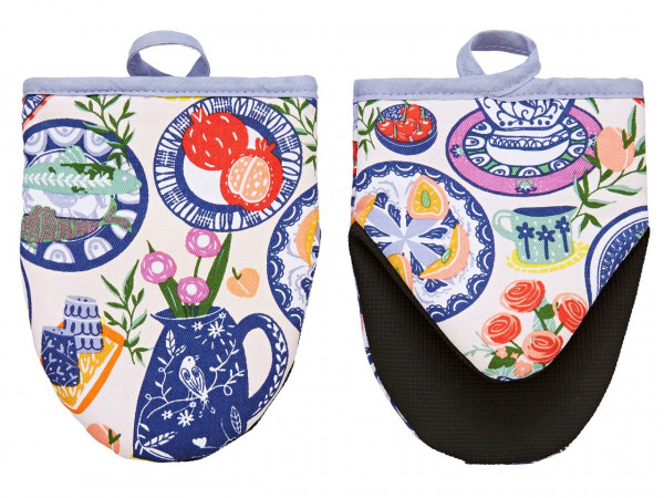 Mediterrane Teller -Topfhandschuhe | Micro Mitts | von Ulster Weavers