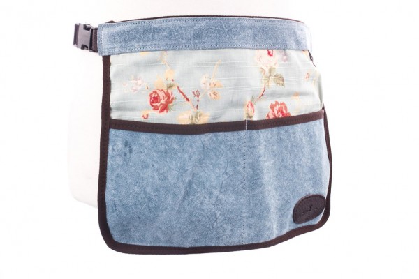 Bradley's Gartenhalbschürze Rauleder & Leinen, blau