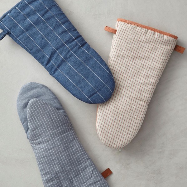 Ofenhandschuhe - 1880 Linen Range in Grau | Indigo | Koralle