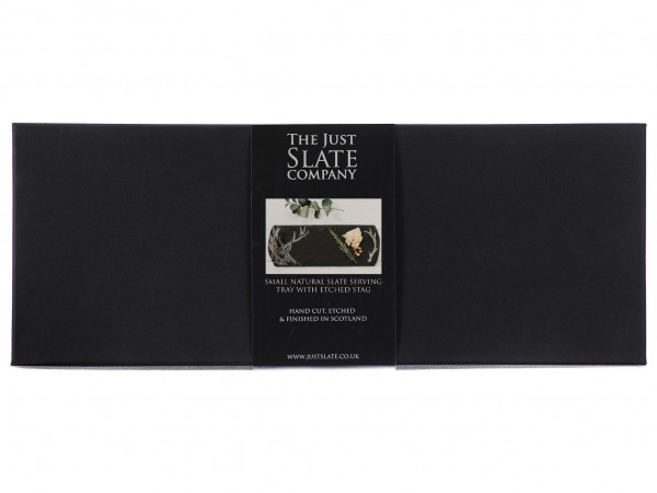 The Just Slate Company - Präsentbox | kleines Schiefertablett Motiv Hirsch