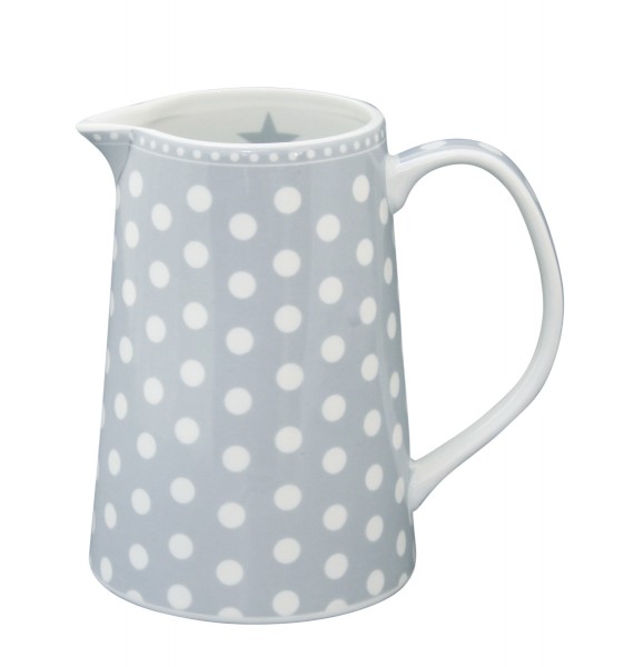 Krasilnikoff Porzellankrug Punkte, grau