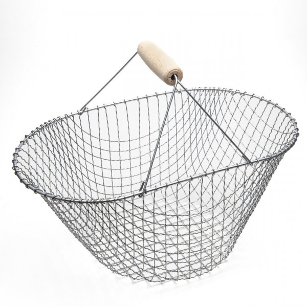 Traditioneller Kartoffelkorb | Erntekorb | aus Drahtgefelcht mit Holzgriff