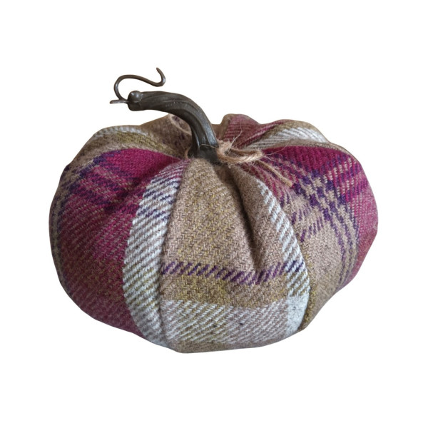 Stoffkürbis | Design Balmoral-Karos | handgefertigt von Moose & Co. | aus England