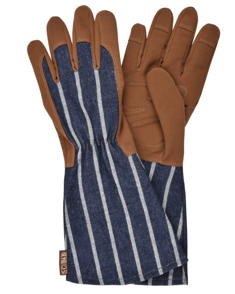 Landhaus-Gartenhandschuhe | blau | mit Stulpe