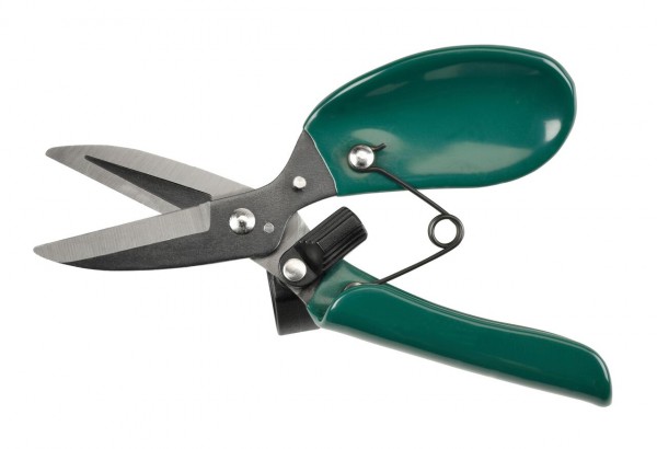 Feder und Verschluss der Ausputzschere