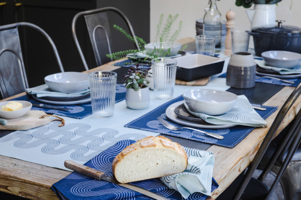 Tischläufer Wasser & Stein | Leinen