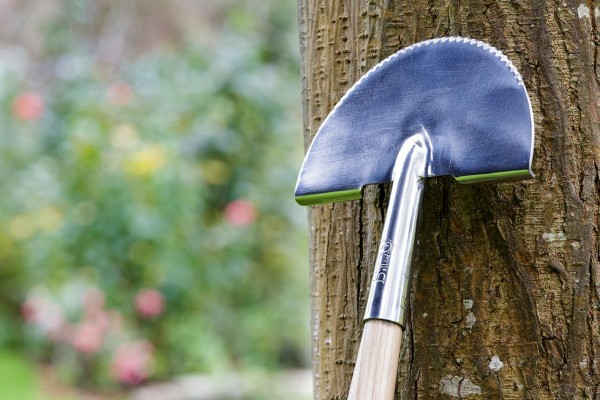 Das Blatt des Rasenkanten-Stechers mit speziell entwickelten Verzahnungen