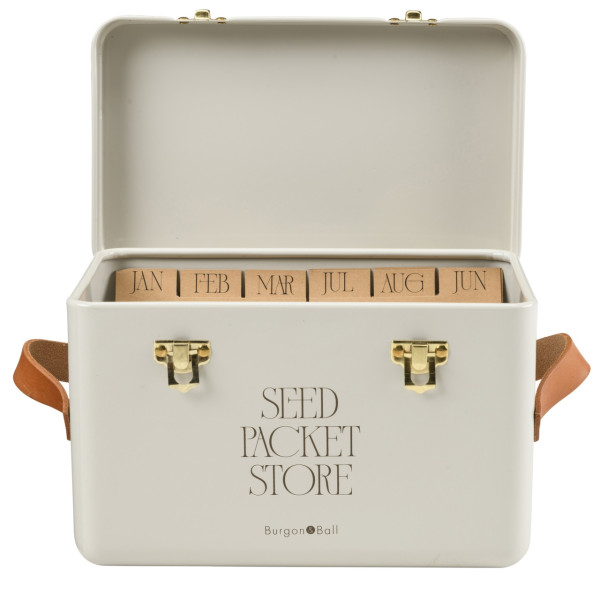 Samentüten-Box | Helles Beige | geöffnet