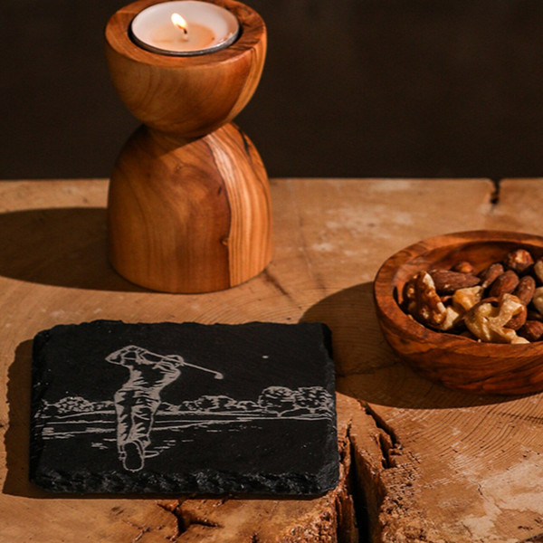 GOLF | Glasuntersetzer aus Schiefer | von Selbrae House | Schottland