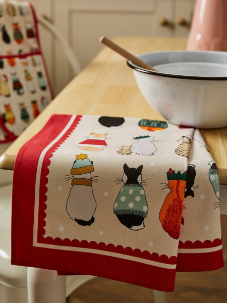 Ulster Weavers Weihnachts-Geschirrtuch | Christmas Cats in Waiting
