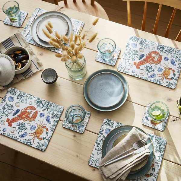 4er-Tischset | von Ulster Weavers | Design Shellfish - Meeresfrüchte