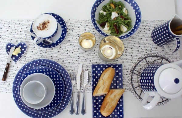 Krasilnikoff Punkte-Kollektion, dunkelblau