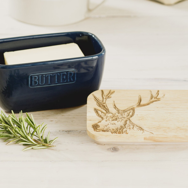 Hirsch-Butterdose blau | von Selbrae House