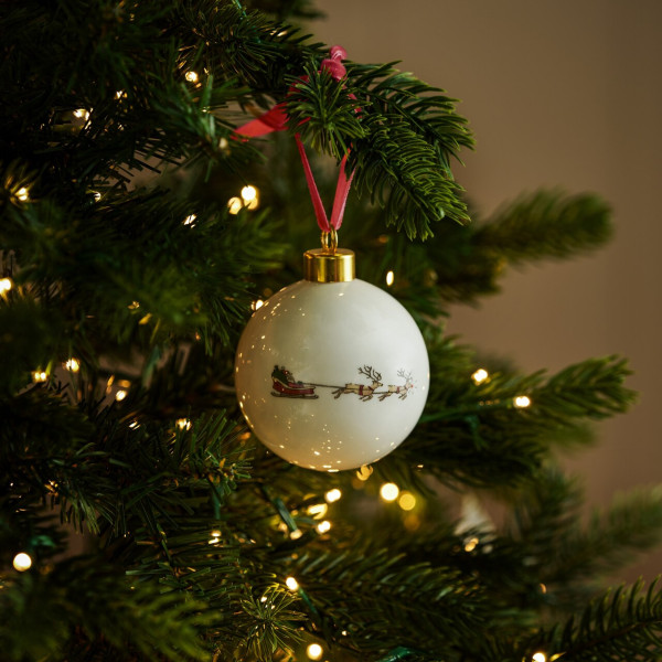 Baumkugel aus Porzellan | Design Father Christmas - Weihnachtsmann | von Sophie Allport