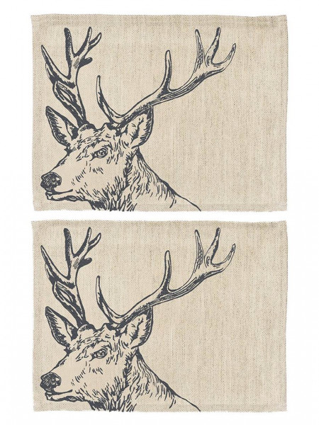 Hirsch | Tischsets Leinen 50/50