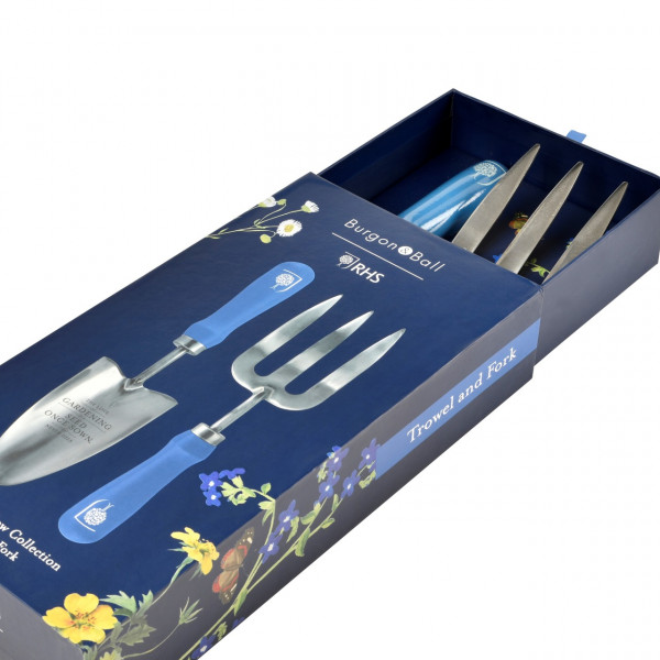 Präsentbox Gartenschaufel & Grabegabel | leicht geöffnet