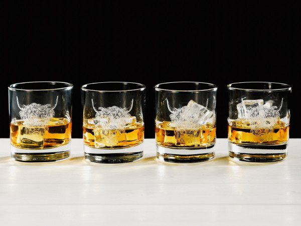 4er-Set Tumbler-Gläser | Motiv Highland Cow | von Selbrae House