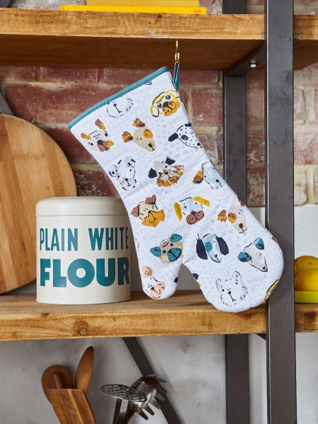 Ofenhandschuh von Ulster Weavers, Design Hundegesichter