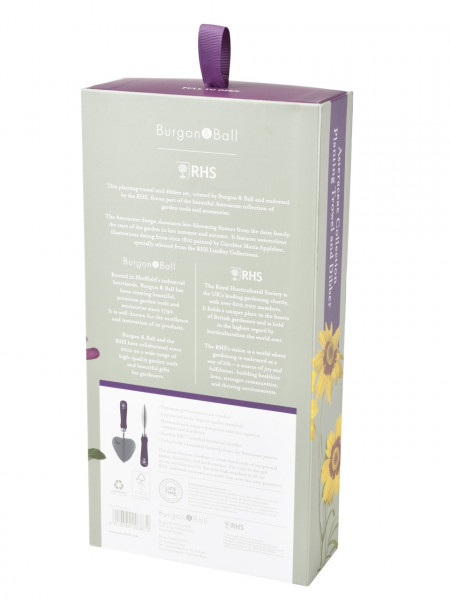 Die Rückseite der Sommeraster Präsentbox | Pflanzschaufel & Dibber