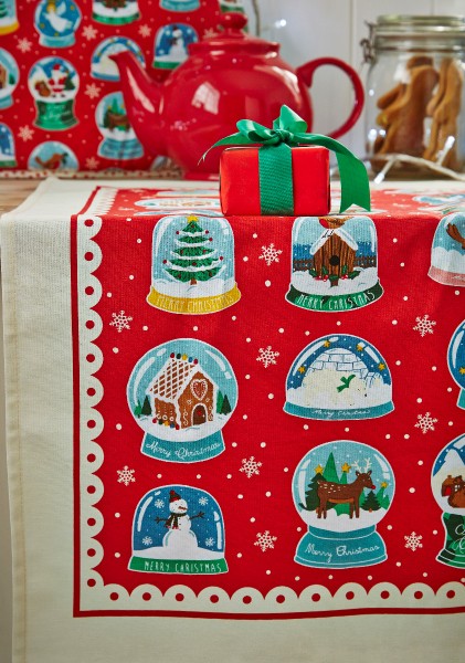 Baumwollgeschirrtuch Schneekugeln, von Ulster Weavers