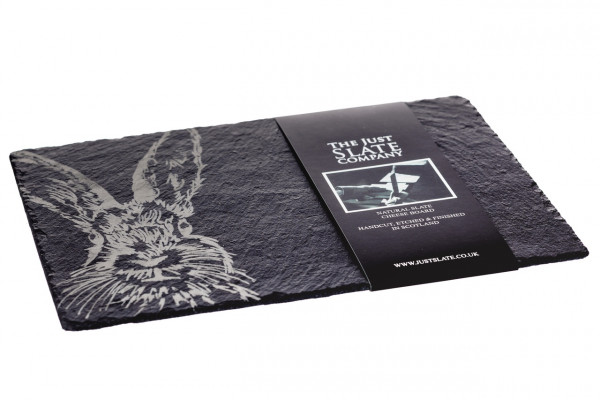 Käseplatte aus Schiefer, Motiv Hase | The Just Slate Company