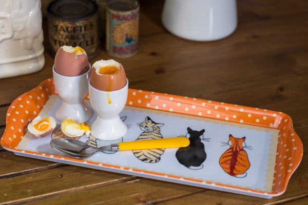Schmal, dafür lang: Serviertablett 'Cats in Waiting', von Ulster Weavers