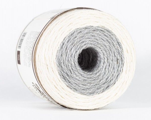 DUO-Jutespule Grau/Weiß