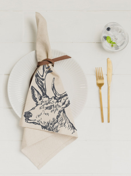 Servietten Hirsch | 4er-Set | The Linen Table